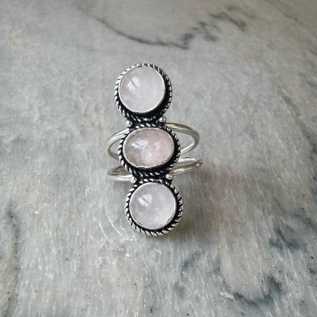 Nwot Sundance At The Break Of Dawn Ring Rose Quartz Sterling Silver 75$